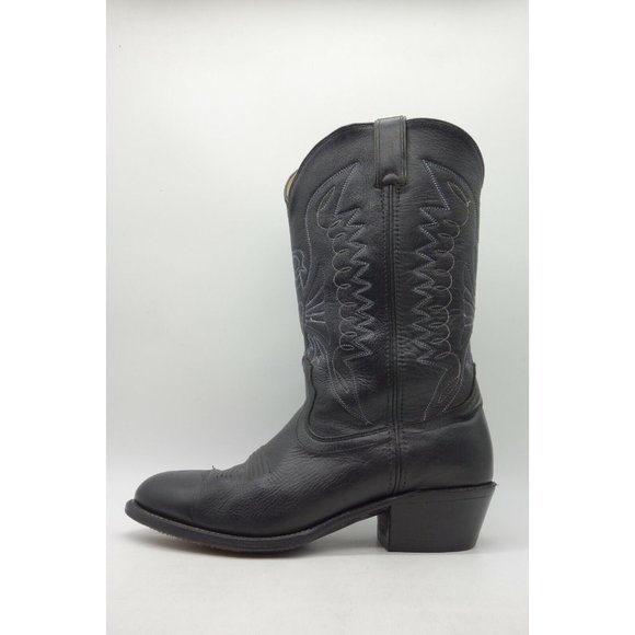 Double H Black Leather Cowboy Western Boots Shoes Men\'s 10 D main image 10
